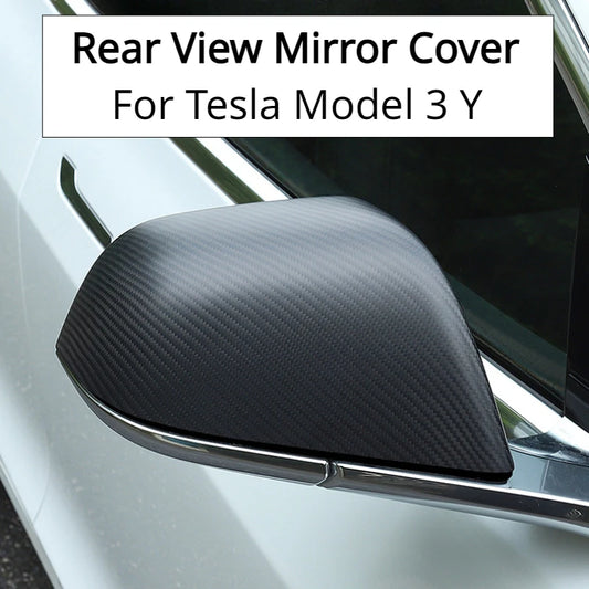 Dry Carbon Fiber for Tesla Model 3 Y Rear View Mirror Cover 3K 240G Handmade Side Rearview Shell Car Accessories 2017-2023