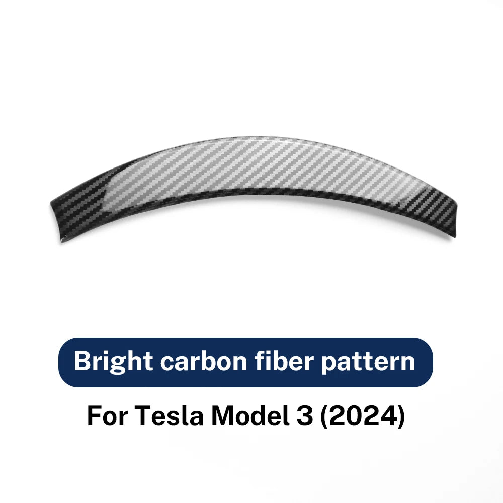 Steering Wheel Top Frame Cover for Tesla Model 3 Highland 2024 Carbon Fiber Trim