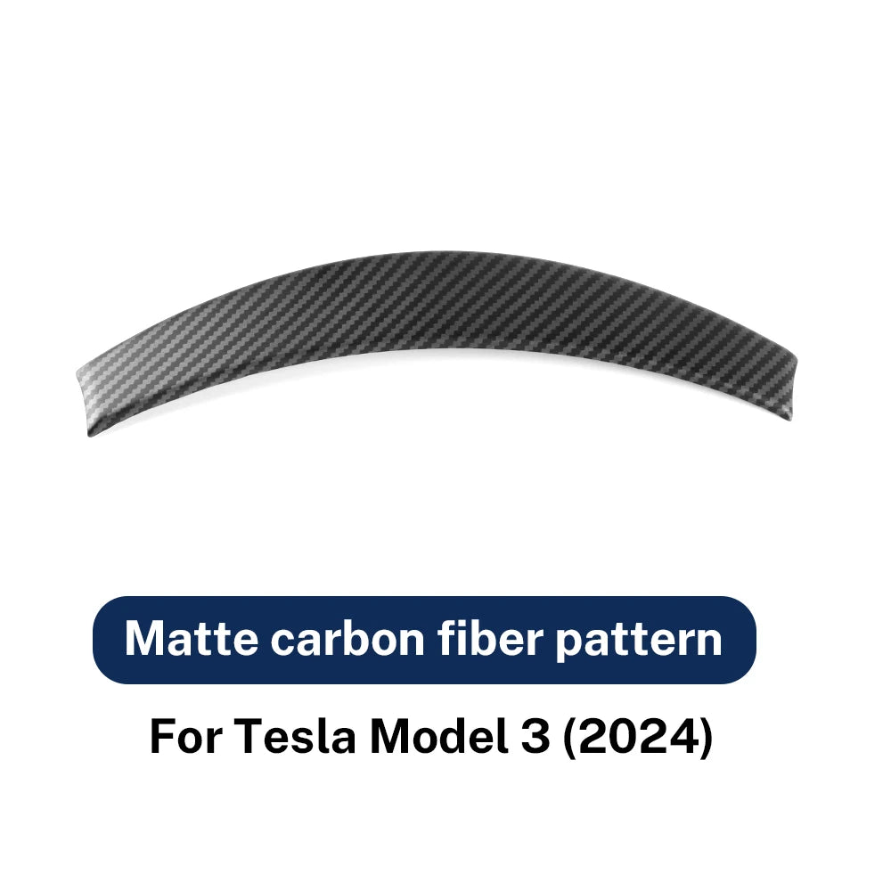 Steering Wheel Top Frame Cover for Tesla Model 3 Highland 2024 Carbon Fiber Trim